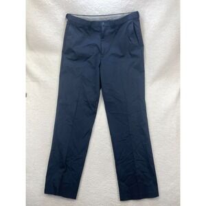 Haggar Premium Khaki Pants Men's 38x34 Navy Classic Fit‎ Iron Free Stretch